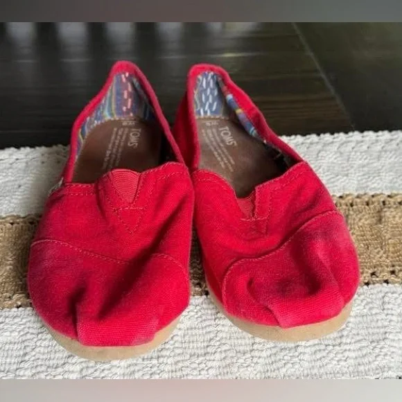 TOMS Women’s Alpargata Red Shoes Size 9 - Picture 4 of 5